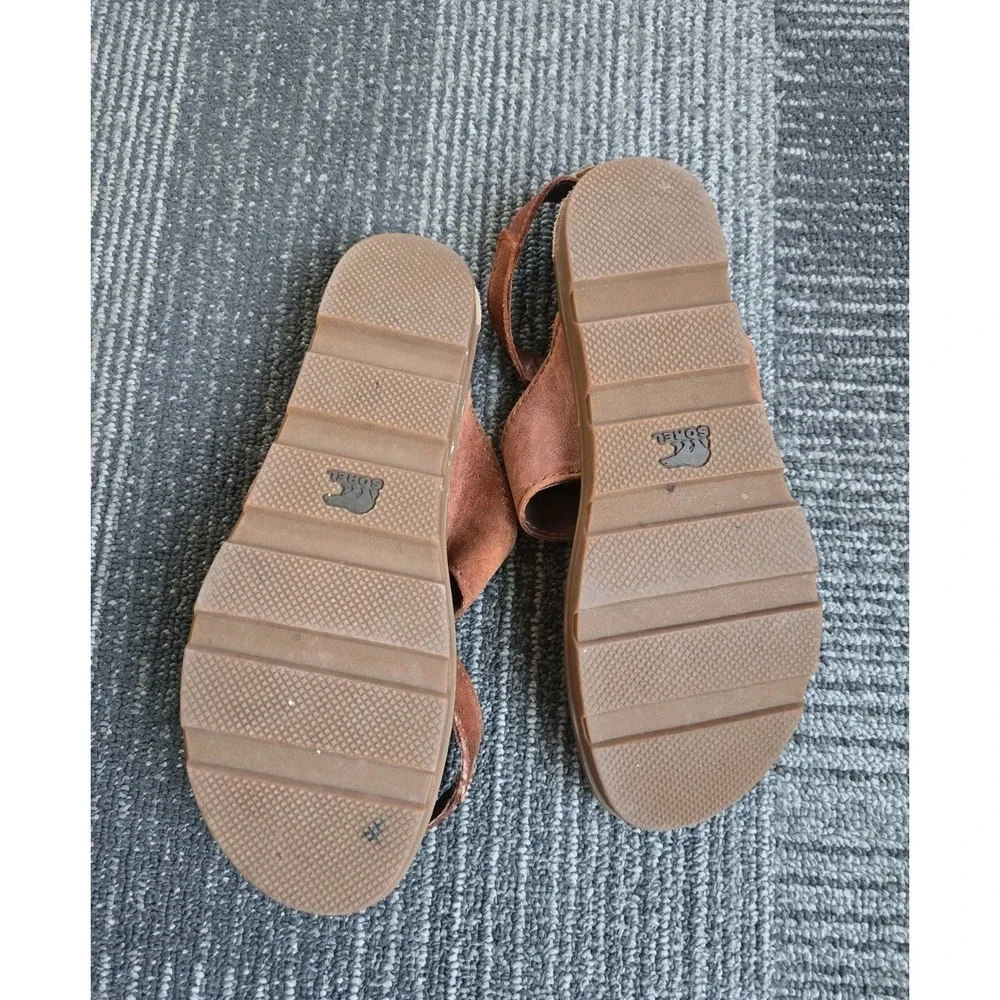 Sorel Womens Shoes Torpeda Rustic Brown Ankle Strap Sz 8.5 Sandals Boho Comfort